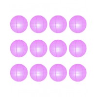 8" Paper Lantern Lilac Regular Wire Value Pack (12 PCS)